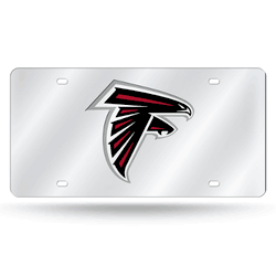 Atlanta Falcons Silver 12" x 6" Silver Laser Cut Tag For Car/Truck/SUV