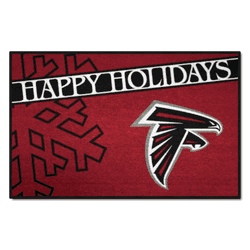 Atlanta Falcons Starter Mat Accent Rug - 19in. x 30in. Happy Holidays Starter Mat