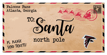 Atlanta Falcons To Santa 6x12 Sign