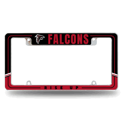 Atlanta Falcons Two-Tone 12" x 6" Chrome All Over Automotive License Plate Frame