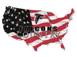 Atlanta Falcons USA Shape Flag Cutout