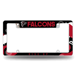 Atlanta Falcons Wave 12" x 6" Chrome All Over Automotive License Plate Frame