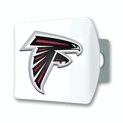 Atlanta Falcons White Metal Hitch Cover with  3D Color Emblem
