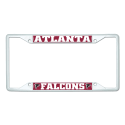 Atlanta Falcons White Metal License Plate Frame - 6.25"x12.25"