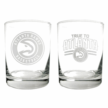 Atlanta Hawks 2pc Rocks Glass Set