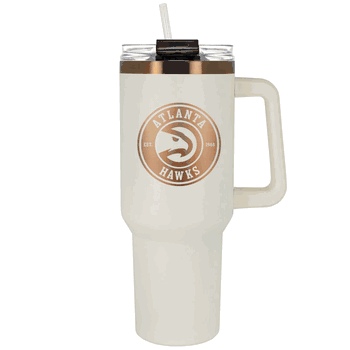 Atlanta Hawks 40oz Crme and Copper Colossus Travel Mug with Straw