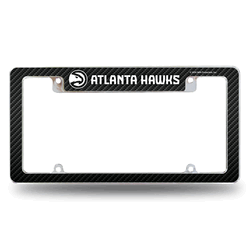 Atlanta Hawks Black 12" x 6" Chrome All Over Automotive License Plate Frame