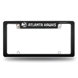 Atlanta Hawks Black 12" x 6" Chrome All Over Automotive License Plate Frame for Car/Truck/SUV
