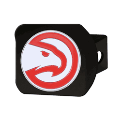 Atlanta Hawks Black Metal Hitch Cover - 3D Color Emblem