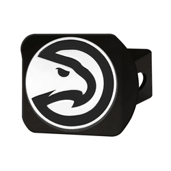 Atlanta Hawks Black Metal Hitch Cover with Metal Chrome 3D Emblem