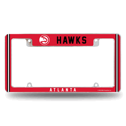 Atlanta Hawks Classic 12" x 6" Chrome All Over Automotive License Plate Frame