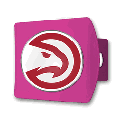 Atlanta Hawks Pink Metal Hitch Cover with  3D Color Emblem
