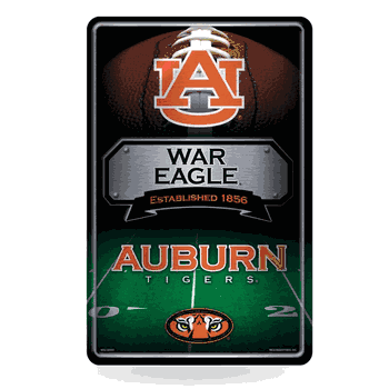 Auburn Tigers 11X17 Large Embossed Metal Wall Sign