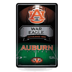 Auburn Tigers 11X17 Large Embossed Metal Wall Sign