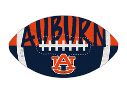 Auburn Tigers 12" Football Cutout Sign with City Name
