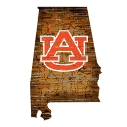 Auburn Tigers 12" Mini Roadmap State Sign