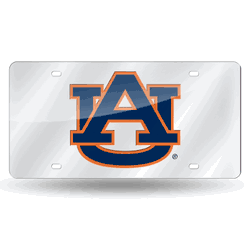 Auburn Tigers  12" x 6" Silver Laser Cut Tag For Car/Truck/SUV
