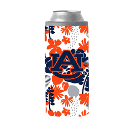 Auburn Tigers 12oz Floral Slim Can Coolie