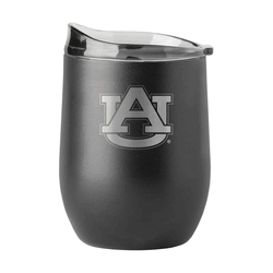 Auburn Tigers 16oz Black Etch Powder Coat Curved Bev