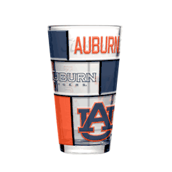 Auburn Tigers 16oz Quilted Stained Pint Glass