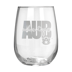 Auburn Tigers 17oz Stemmless Wine Glass