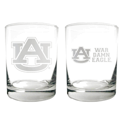 Auburn Tigers 2pc Rocks Glass Set