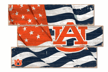 Auburn Tigers American Flag 3 Plank