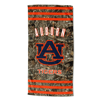 NCAA Auburn Tigers Real Tree Stripes Beach Towel