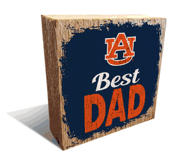 Auburn Tigers Best Dad 6x6 Wood Block