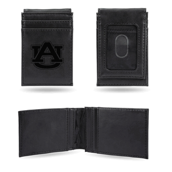 Auburn Tigers Black Laser Engraved Front Pocket Wallet