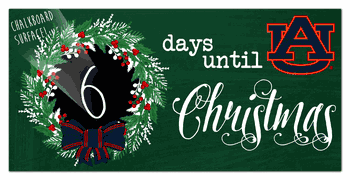 Auburn Tigers Chalk Christmas Countdown 6x12 Sign
