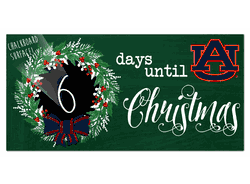 Auburn Tigers Chalk Christmas Countdown 6x12 Sign