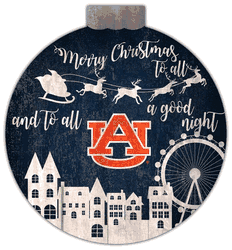 Auburn Tigers Christmas Village 12in Wall Art