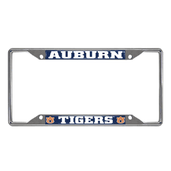 Auburn Tigers Chrome Metal License Plate Frame, 6.25in x 12.25in
