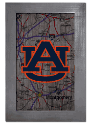 Auburn Tigers City Map 11x19 Sign