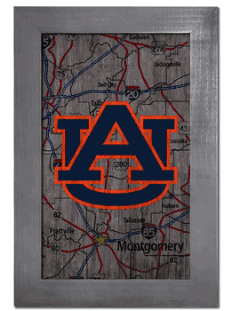 Auburn Tigers City Map 11x19 Sign
