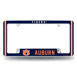 Auburn Tigers Classic 12" x 6" Chrome All Over Automotive License Plate Frame