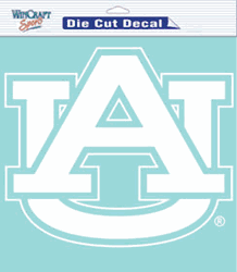 Auburn Tigers Decal 8x8 Die Cut White