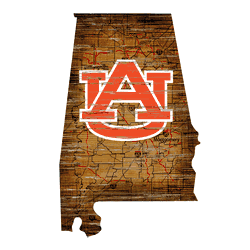 Auburn Tigers Distressed State with Logo