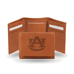Auburn Tigers  Embossed Genuine Leather Tri-Fold