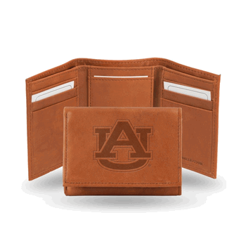 Auburn Tigers  Embossed Genuine Leather Tri-Fold