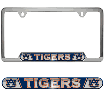 Auburn Tigers Embossed License Plate Frame, 6.25in x 12.25in