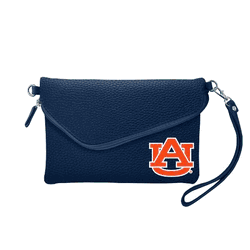 Auburn Tigers Fold Over Crossbody Pebble Navy