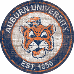 Auburn Tigers Heritage Logo Round Sign