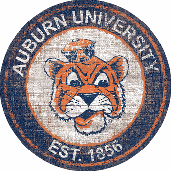Auburn Tigers Heritage Logo Round Sign