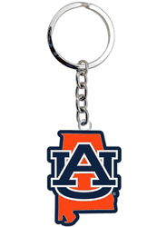 Auburn Tigers Keychain State Design