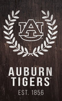 Auburn Tigers Laurel Wreath 11x19 Sign