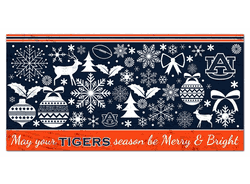 Auburn Tigers Merry and Bright 6x12 Sign