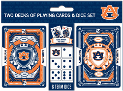 Auburn Tigers NCAA 2-pack Playing Cards & Dice Set