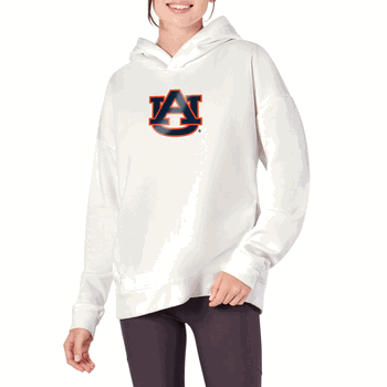 Auburn Tigers NCAA Kadi Hoodie with Zipper Pockets White XS